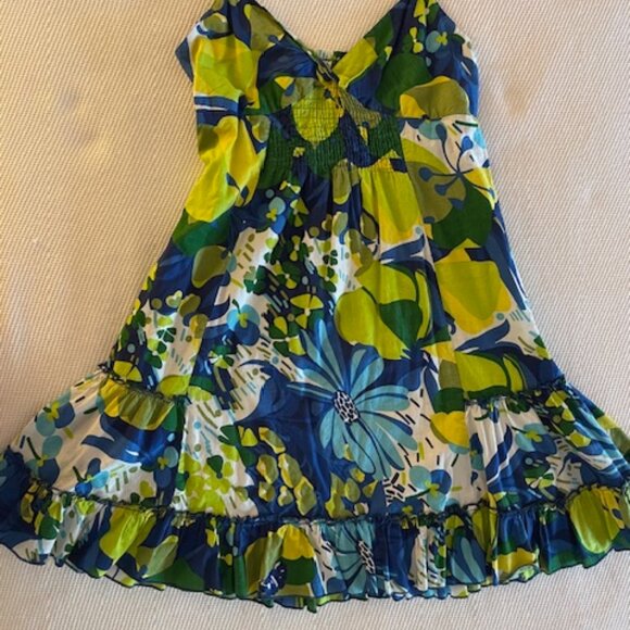 Speedo Junior Blue & Green Floral Print Mini Sundress - Picture 5 of 5